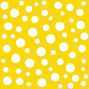 Classic Mickey Steamboat Willie Polka Dots White on Yellow