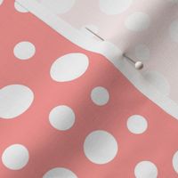Classic Mickey Steamboat Willie Polka Dots White on Salmon Pink