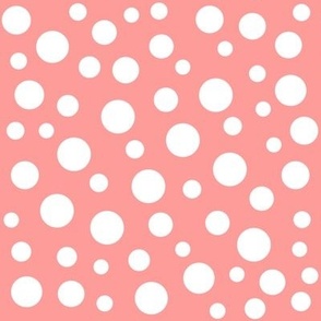 Classic Mickey Steamboat Willie Polka Dots White on Salmon Pink
