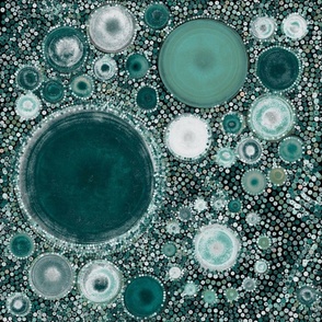 Colorful Teal, Aqua and Turquoise Circles Abstract 