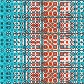 Geometric Blue and Orange Morphing Pattern
