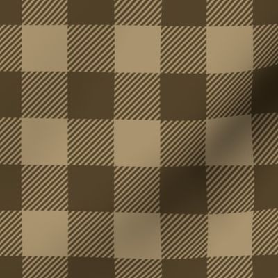 Brown and Tan Buffalo Plaid Pattern