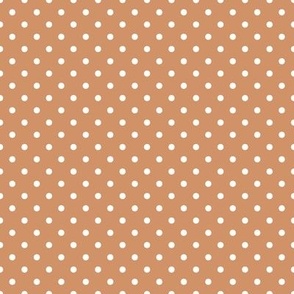 Polka Dots Pecan Tan Orange