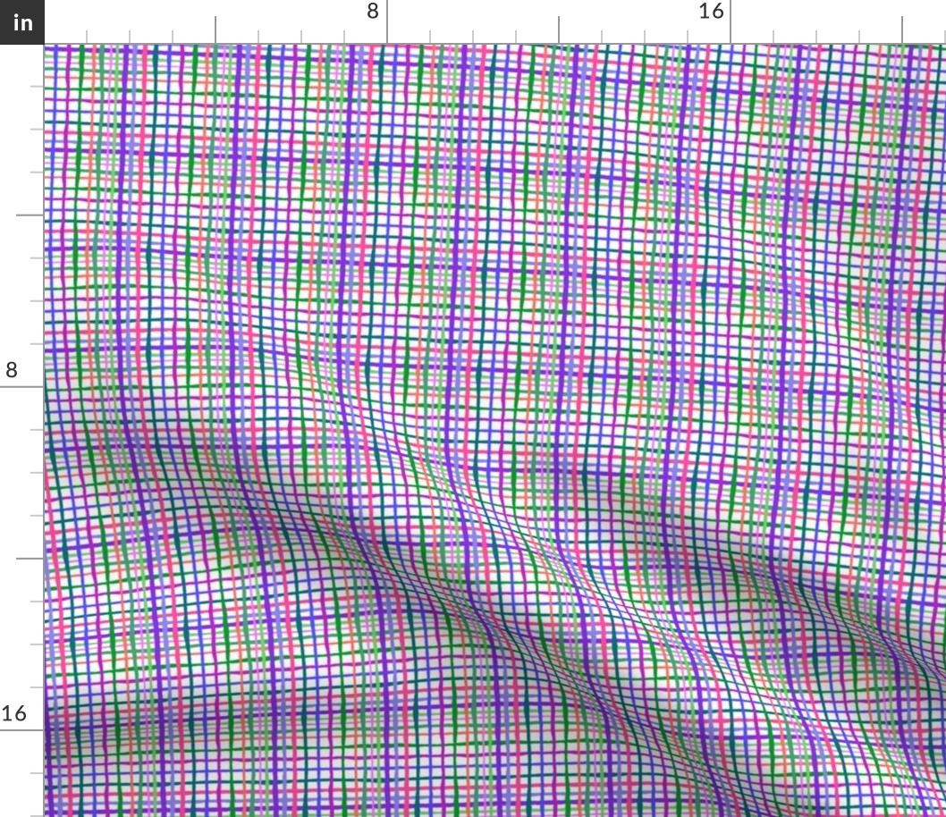 multi color plaid pink purple green extra small