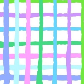 Multi color plaid pastel large