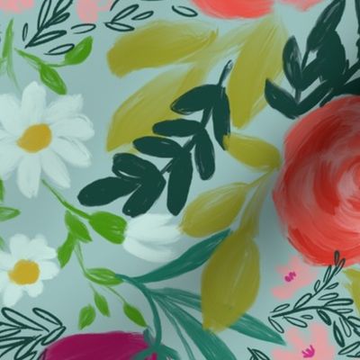 marvelous floral on mint