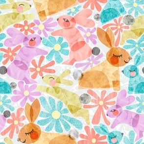 Paper Cut Bunnies - Colorful
