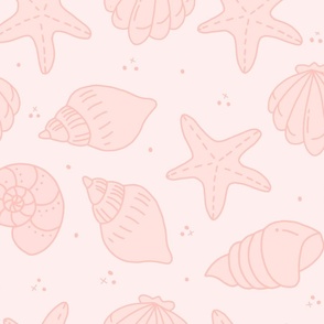Seashells - Blush Pink - 19x19 Inch