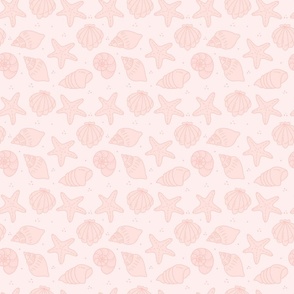 Seashells - Blush Pink - 6x6 Inch