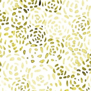 Golden Venice - watercolor mustard brush stroke kaleidoskope - monochrome circles - modern pattern for home decor wallpaper bedding a233-6