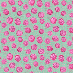 Mint and Pink Dots- Small