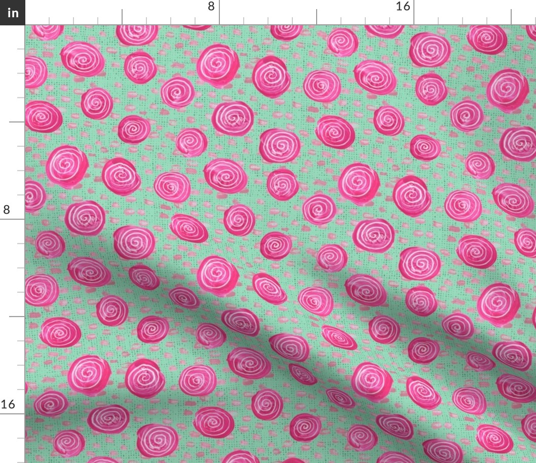Mint and Pink Dots- Small
