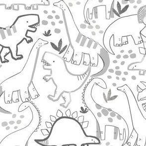 Dinosaurs in Doodle Land || S || White