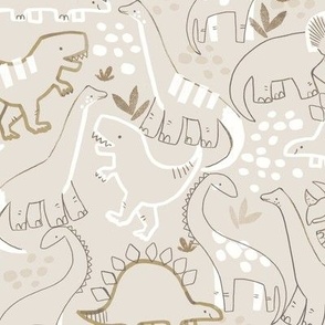 Dinosaurs in Doodle Land || S || Cream 