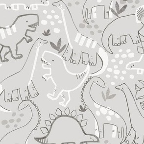 Dinosaurs in Doodle Land || S || Gray 