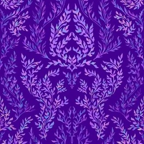 Vintage leaves floral, in purple