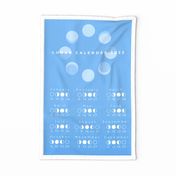 Lunar calendar 2023 with moon phases and light blue background