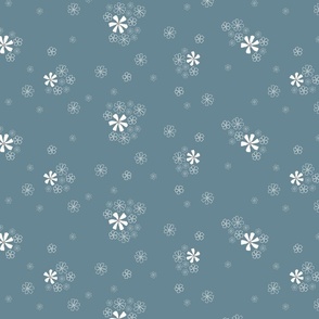 Ditsy flowers grey blue 