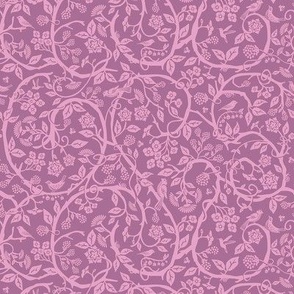 Conversational Chinoiserie  floral pattern  -  tone on tone - purple , lavender , lilac.