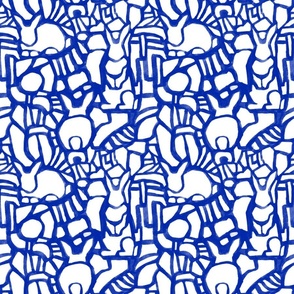 Find the Rabbits Abstract Geometric Classic Blue - Large Scale