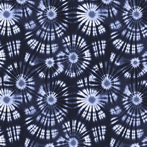 Fashionable Indigo Blue Tie Dye Pattern Smaller Scale