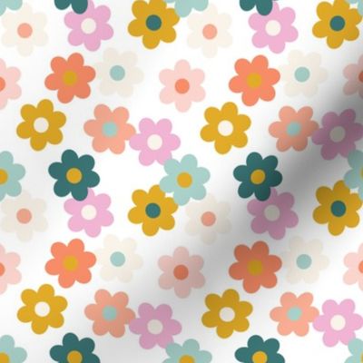 small daisy daisy: soft, peach, disco, goldie, coral, fiery, opal, starboard
