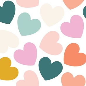 hearts: soft, peach, disco, goldie, coral, fiery, opal, starboard