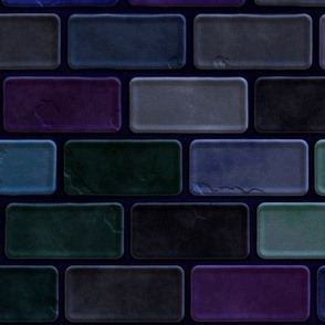 Gothic Brick in Indigo, Teal, and Mint