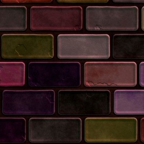 Gothic Brick in Amethyst, Forest Green, and Pink