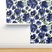 navy and olive floral