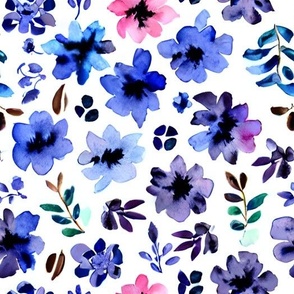 navy purple and magenta floral