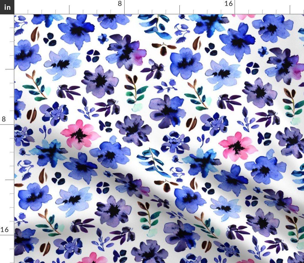 navy purple and magenta floral