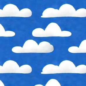 fluffy blue clouds