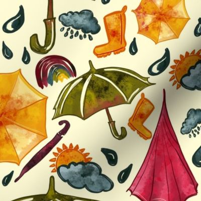 Rain & Sunshine: Yellow Umbrellas