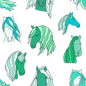 wild horses - mint, green, turquoise