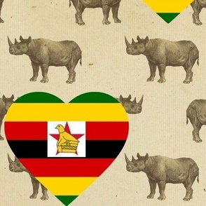 Zimbabwe love hearts flag on safari