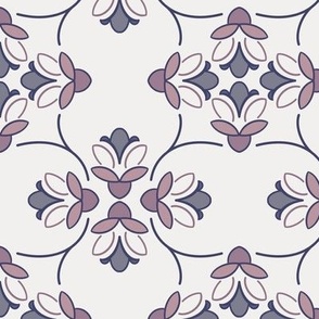 [Medium] Vintage Echinacea Inverted Lines - Soft Pink