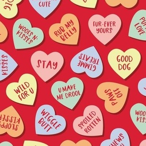 Canine Candy Hearts - Red, Large Scale