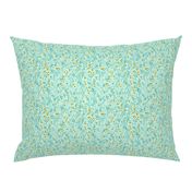 Tangled 001C Floral Vines in Robins Egg Blue & Yellow  // small 