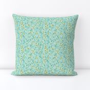 Tangled 001C Floral Vines in Robins Egg Blue & Yellow  // small 