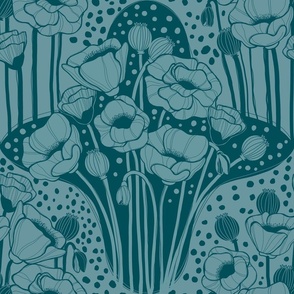 Poisonous poppies - teal