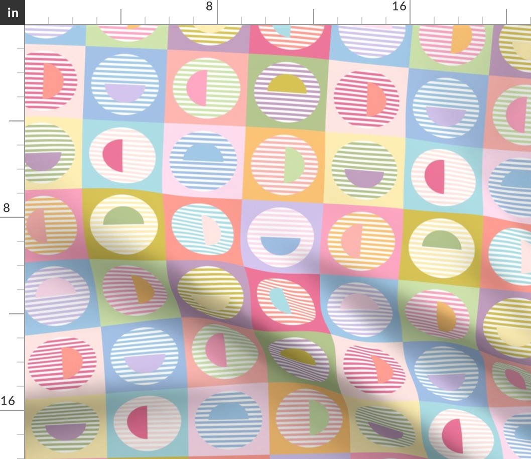large circle cheater quilt pastel