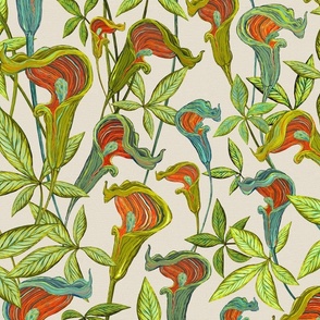 Jack-in-the-Pulpit on Linen 