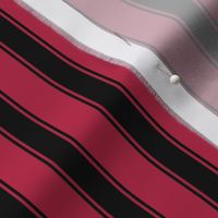 Solid Ticking Stripe - Black Viva Magenta