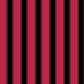 Solid Ticking Stripe - Black Viva Magenta