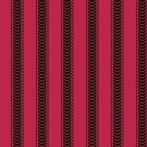 Wave Ticking Stripe - Black Viva Magenta