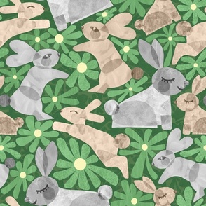 Paper Cut Bunnies - Green