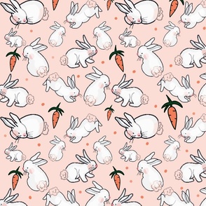 Pink bunnies and carrots