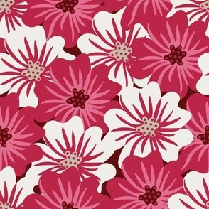 Pink flowers tile