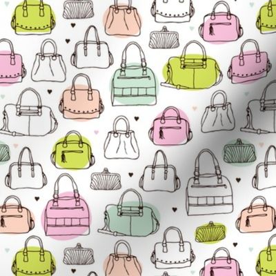 Vintage fashion bags shopper pattern